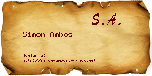 Simon Ambos névjegykártya